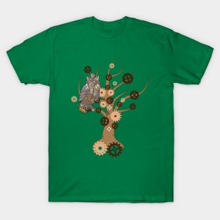 Steampunk Owl and Tree T-Shirt